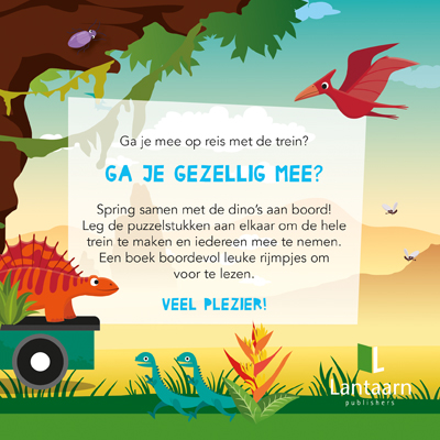 Achterkant van Puzzeltrein Dino's