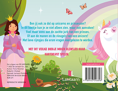 Achterkant van Kijk en voel - Unicorns & prinsessen