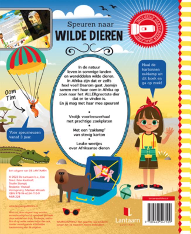Achterkant van Speuren naar wilde dieren