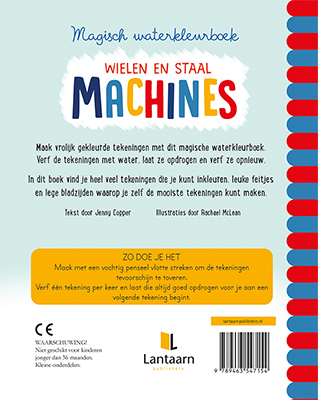 Achterkant van Magisch waterkleurboek machines