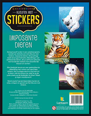 Achterkant van Kleuren met stickers Imposante dieren
