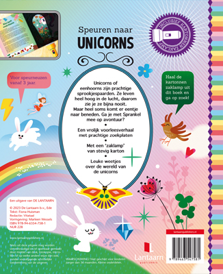 Achterkant van Speuren naar unicorns