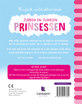 Achterkant van Magisch waterkleurboek Prinsessen