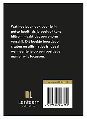 Achterkant van Think positive, stay positive