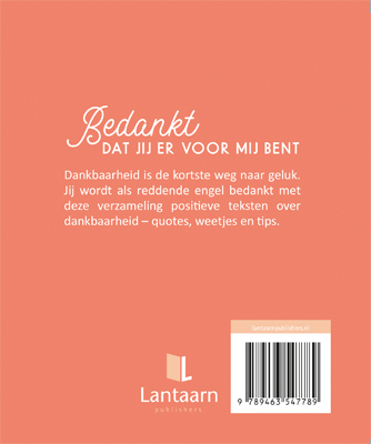 Achterkant van Bedankt, dat jij er voor mij bent