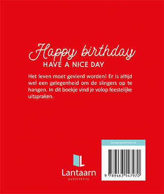 Achterkant van Happy birthday