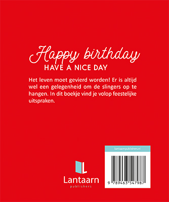 Achterkant van Happy birthday