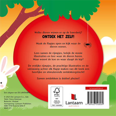 Achterkant van Wie woont hier? Op de boerderij