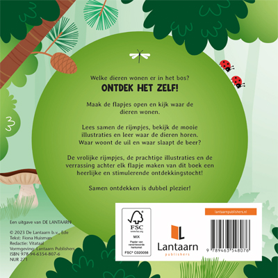 Achterkant van Wie woont hier? In het bos