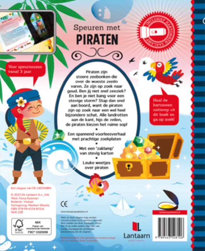 Achterkant van Speuren met piraten