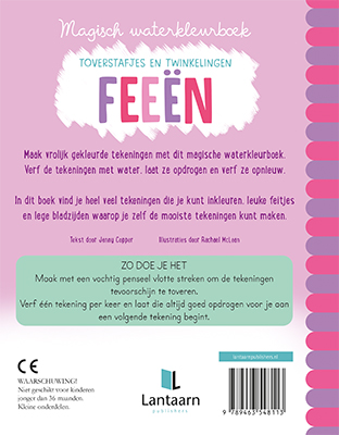 Achterkant van Magisch waterkleurboek Feeën