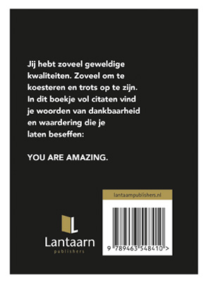 Achterkant van You are amazing