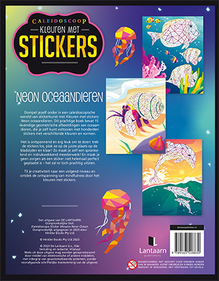 Achterkant van Kleuren met stickers - Neon oceaandieren