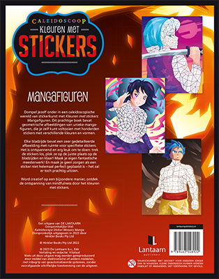 Achterkant van Kleuren met stickers - Mangafiguren