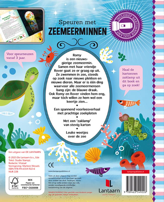Achterkant van Speuren met zeemeerminnen
