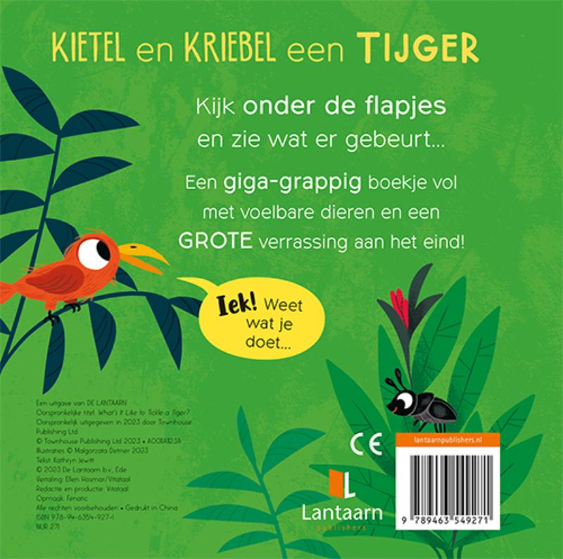 Achterkant van Kietel en kriebel een tijger