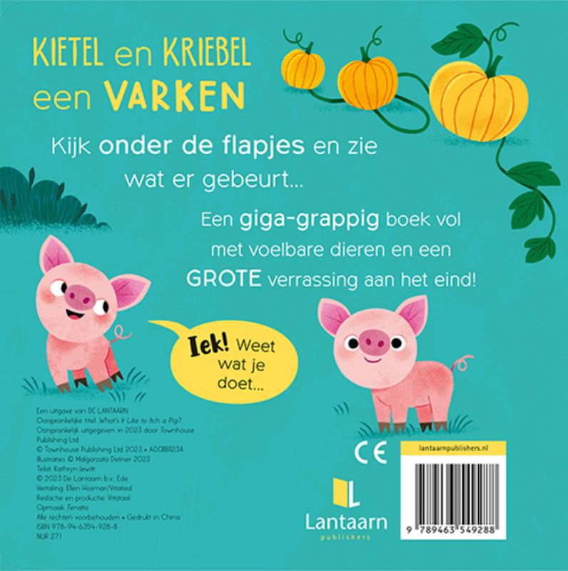 Achterkant van Kietel en kriebel een varken