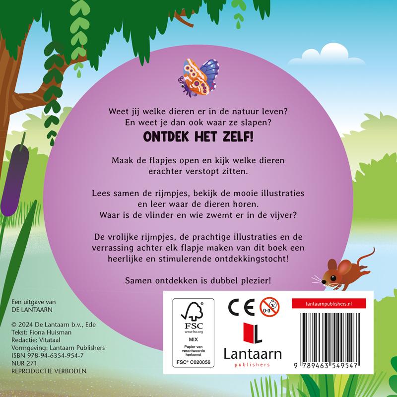 Achterkant van Wie woont hier? In de natuur