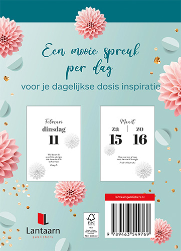 Achterkant van Scheurkalender 2025 Elke dag een mooie spreuk