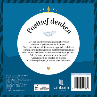 Achterkant van Just for you - Positief denken