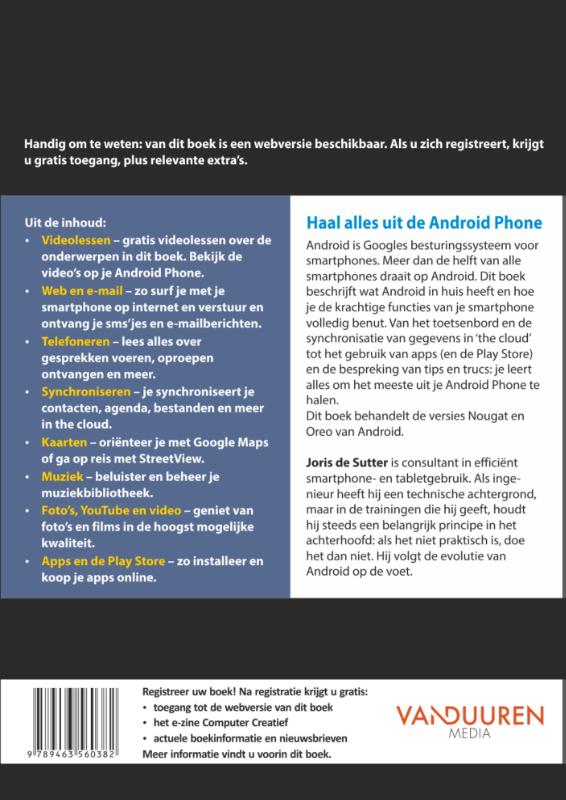 Achterkant van Ontdek de Android Phone