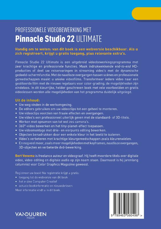 Achterkant van Ontdek Pinnacle Studio 22 Ultimate
