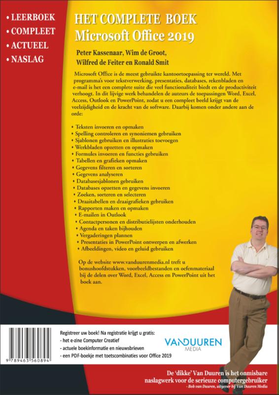 Achterkant van Het Complete Boek Microsoft Office 2019