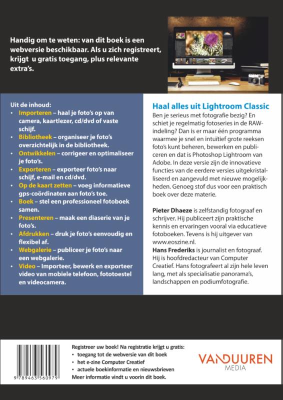 Achterkant van Ontdek Lightroom Classic CC, inclusief e-update