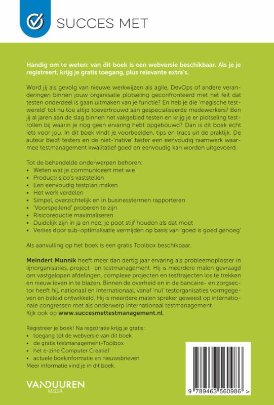 Achterkant van Succes met Testmanagement