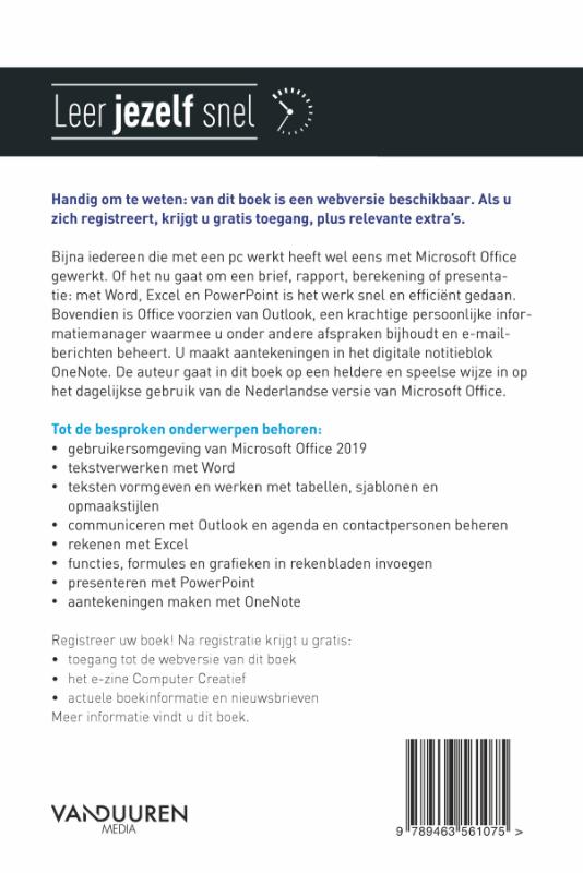 Achterkant van Microsoft Office 2019