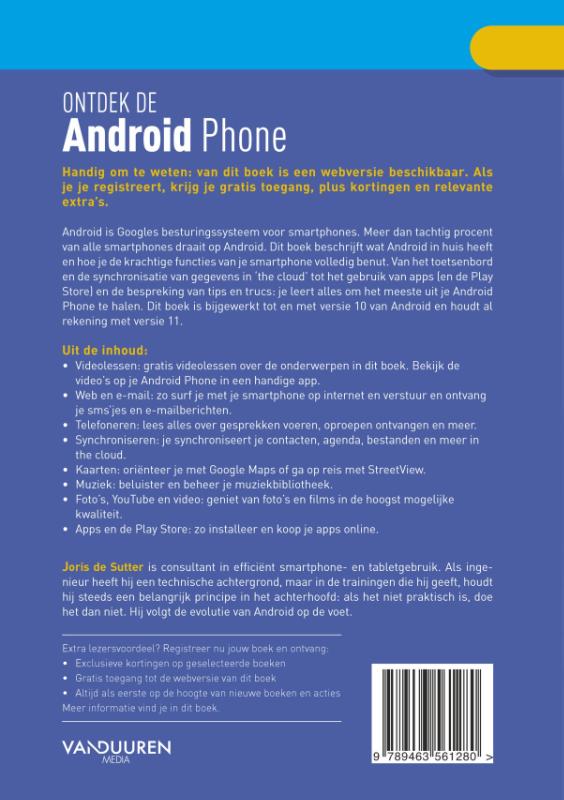 Achterkant van Ontdek de Android Phone, 7e editie