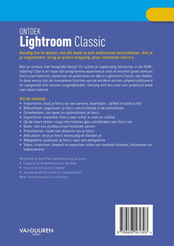 Achterkant van Ontdek Adobe Photoshop Lightroom Classic