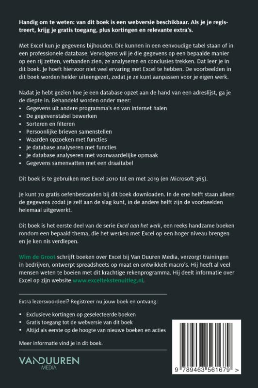 Achterkant van Gegevens verwerken in Excel