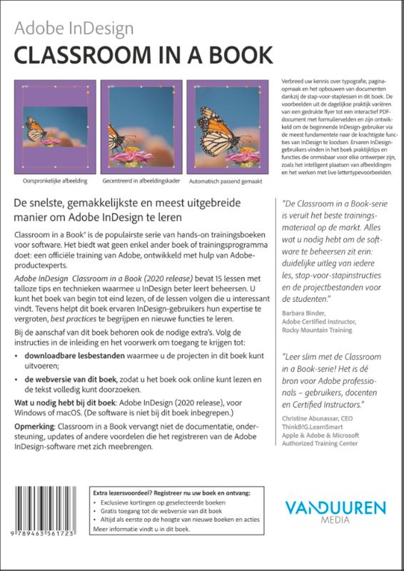 Achterkant van Classroom in a Book: Adobe InDesign 2020