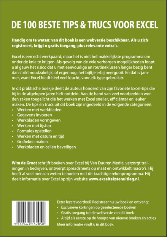 Achterkant van De 100 beste tips & trucs voor Excel