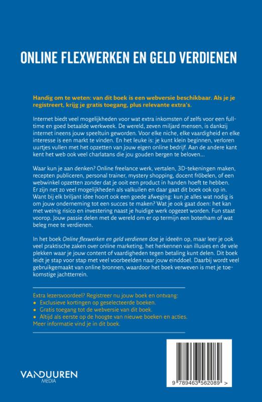 Achterkant van Online flexwerken en geld verdienen