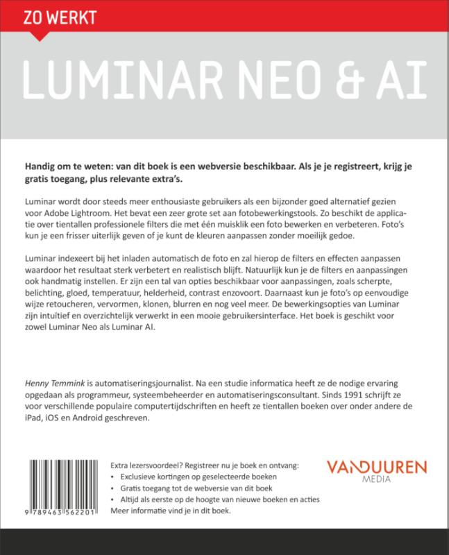 Achterkant van Luminar Neo & AI