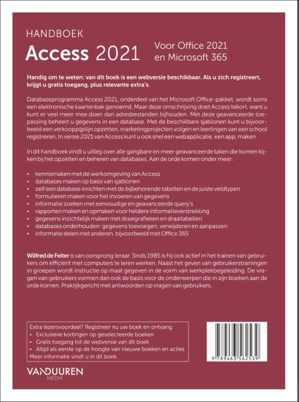 Achterkant van Handboek Access 2021