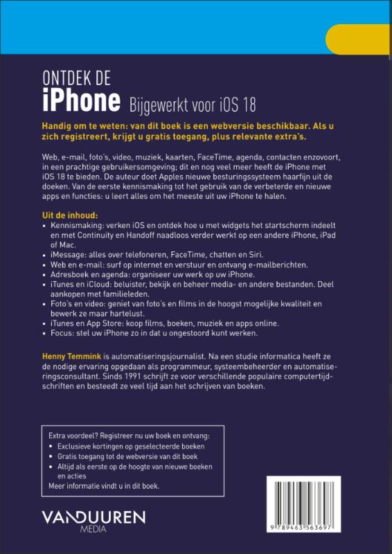 Achterkant van Ontdek de iPhone, bijgewerkt voor iOS 18
