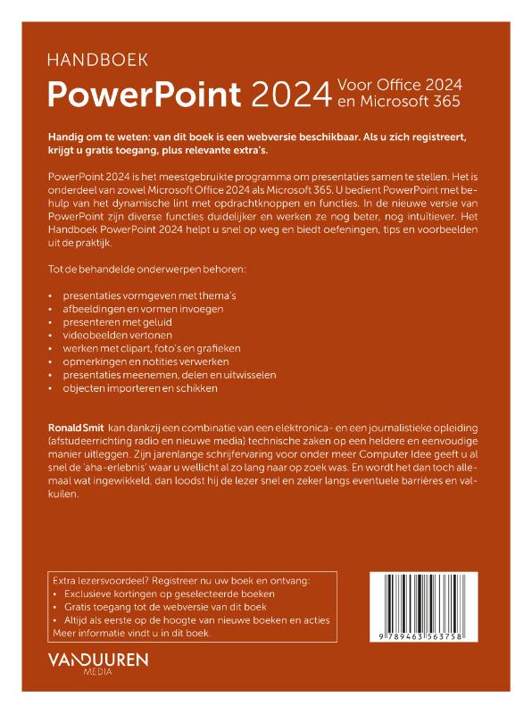 Achterkant van Handboek PowerPoint 2024