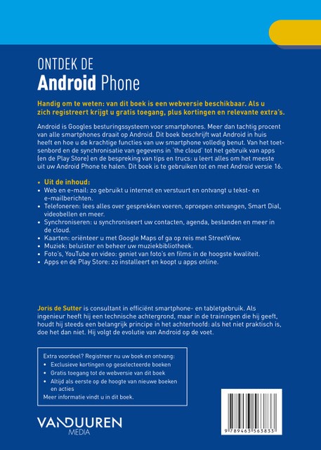 Achterkant van Ontdek de Android-phone