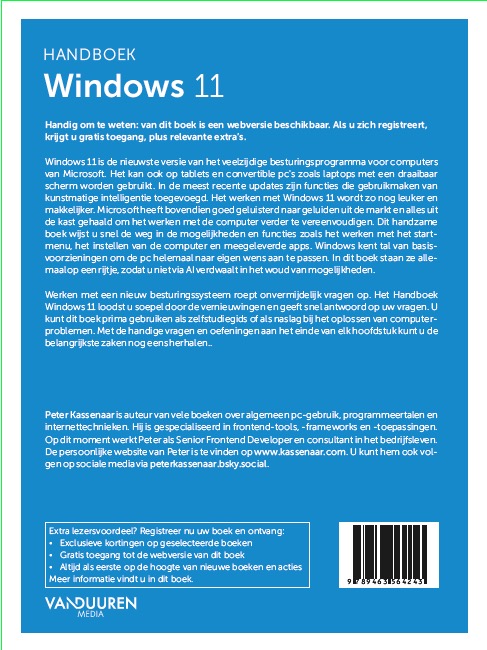 Achterkant van Handboek