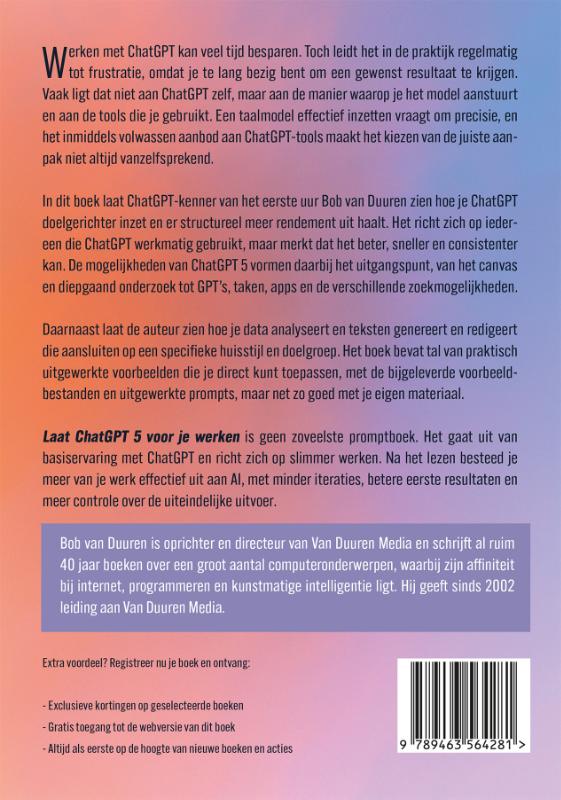 Achterkant van Laat ChatGPT 5 voor je werken!