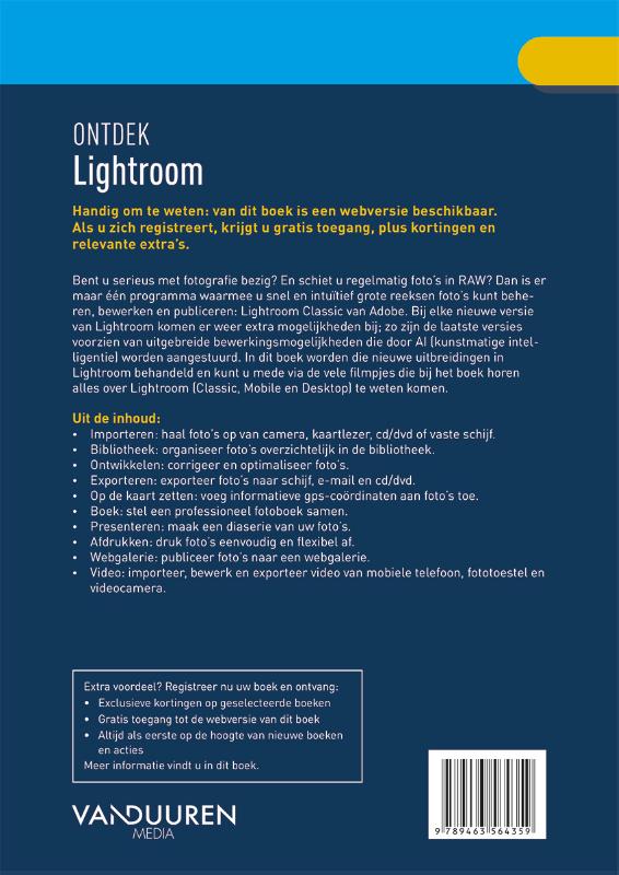 Achterkant van Ontdek Lightroom, 5e editie