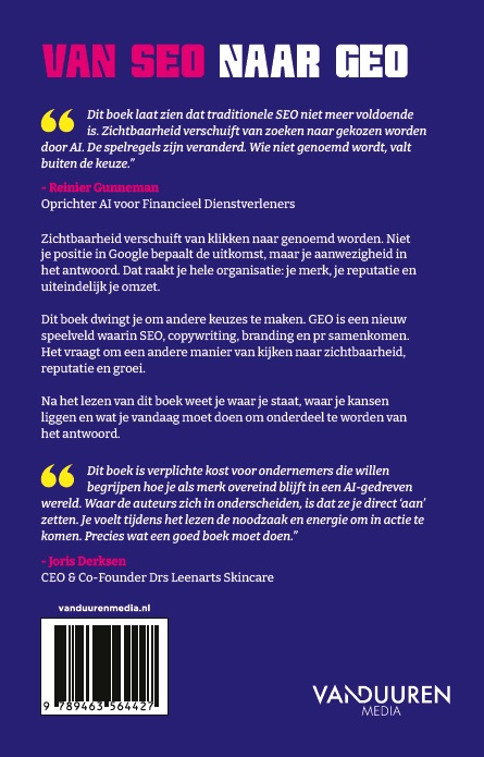 Achterkant van Van SEO naar GEO