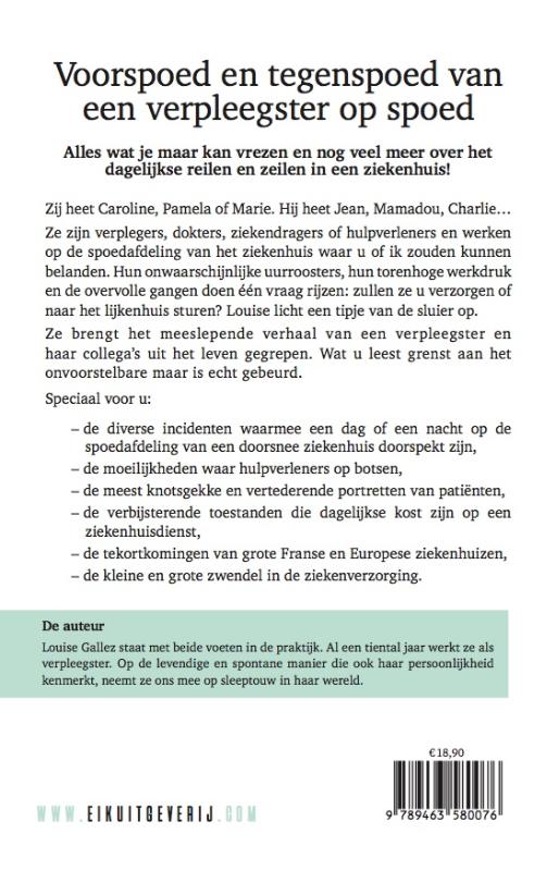 Achterkant van Voorspoed en tegenspoed van een verpleegster op spoed