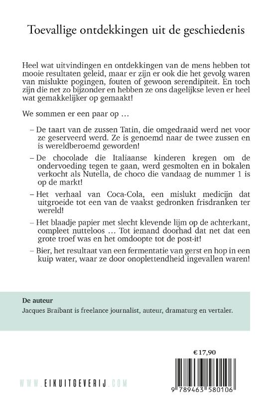 Achterkant van Toevallige ontdekkingen uit de geschiedenis
