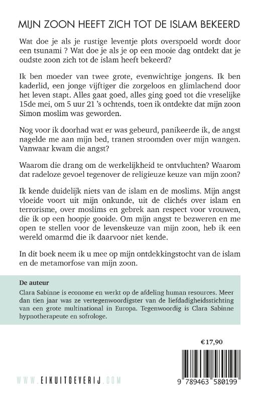 Achterkant van Mijn zoon heeft zich tot de islam bekeerd
