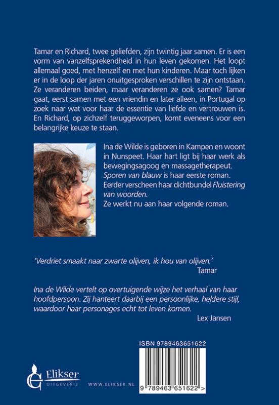 Achterkant van Sporen van blauw