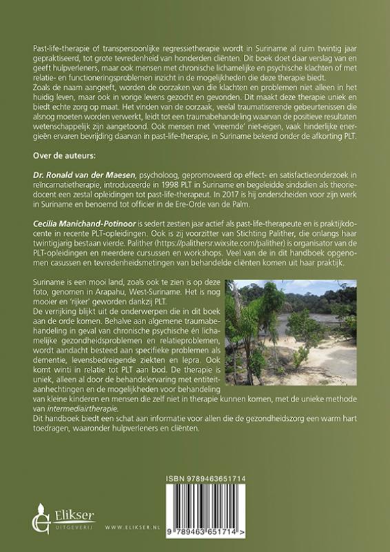Achterkant van Handboek past-life-therapie Suriname
